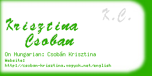 krisztina csoban business card