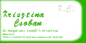 krisztina csoban business card